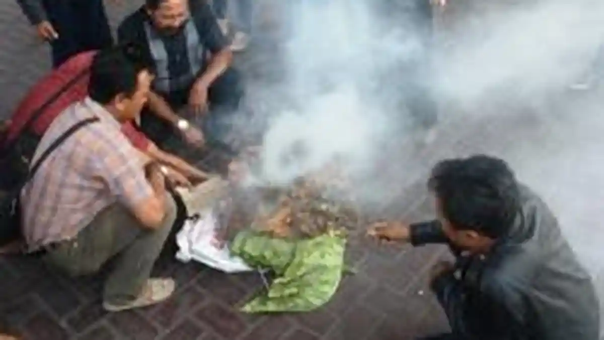 Kecewa, Petani Tembakau di Jember Bakar Daun Tembakau di Halaman DPRD