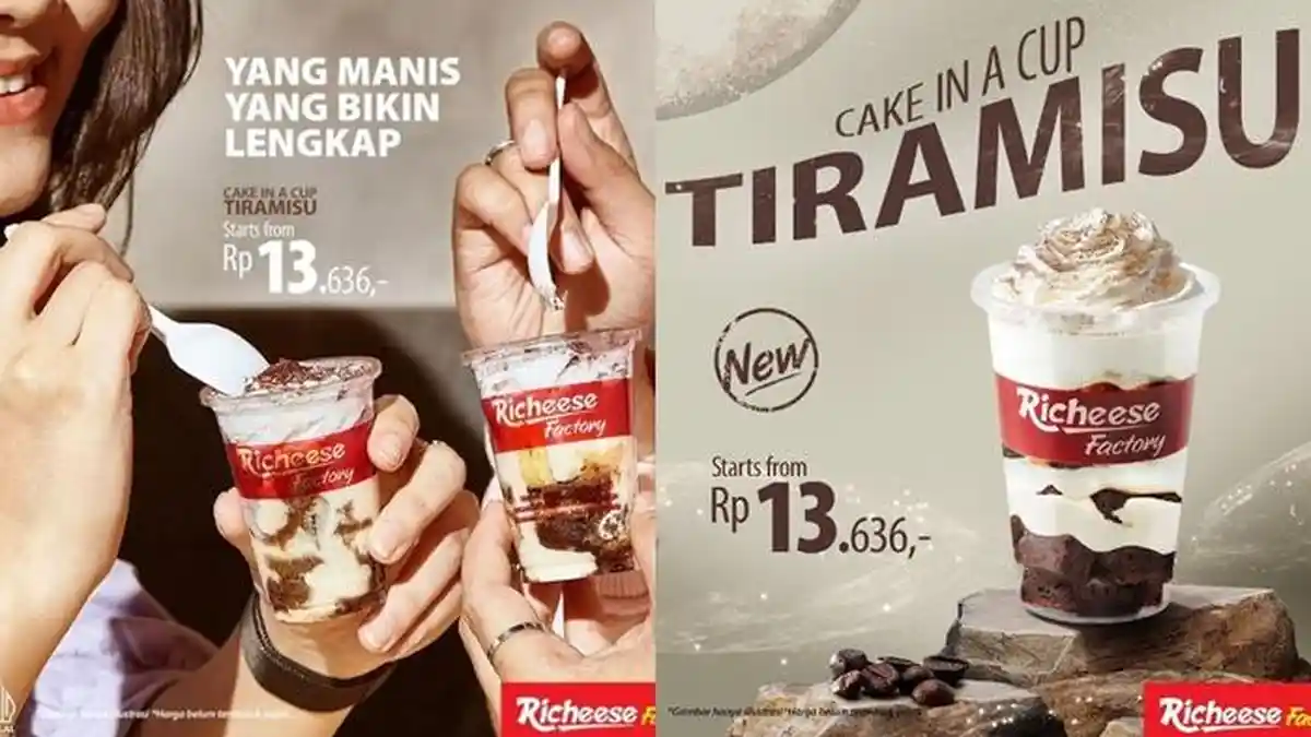 Cake In A Cup Tiramisu hanya Rp 13.636, Cek Promo Richeese Factory Hari ...