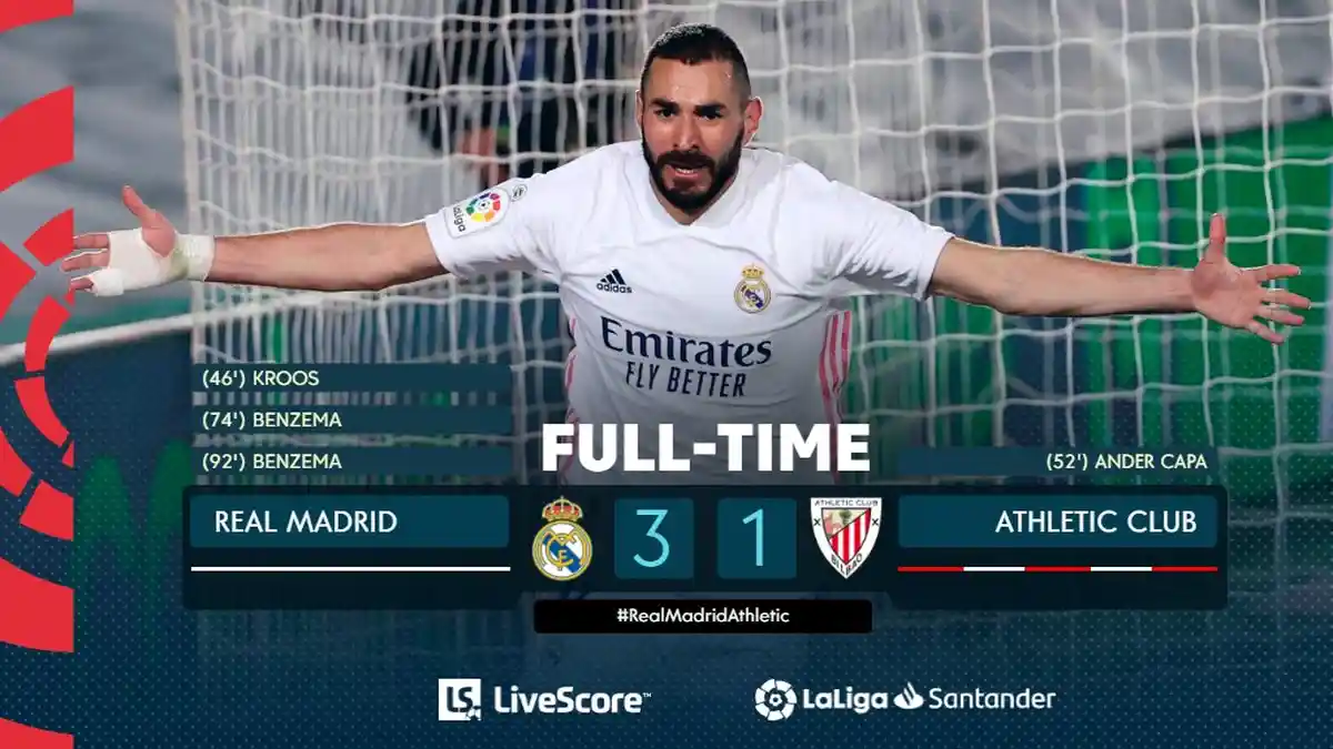 Klasemen Liga Spanyol Setelah Real Madrid Menang, Athletic Bilbao Kalah
