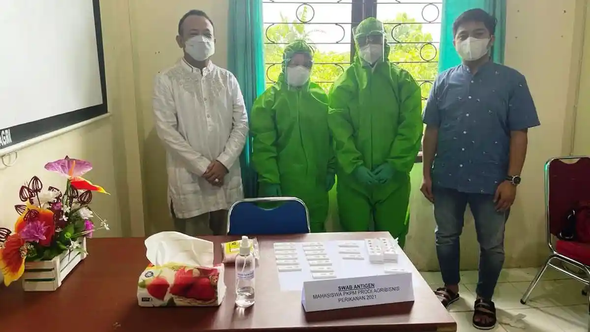 Sebelum Berangkat PKPM, 58 Mahasiswa Agribisnis Perikanan Politani Pangkep Ikut Rapid Test Antigen