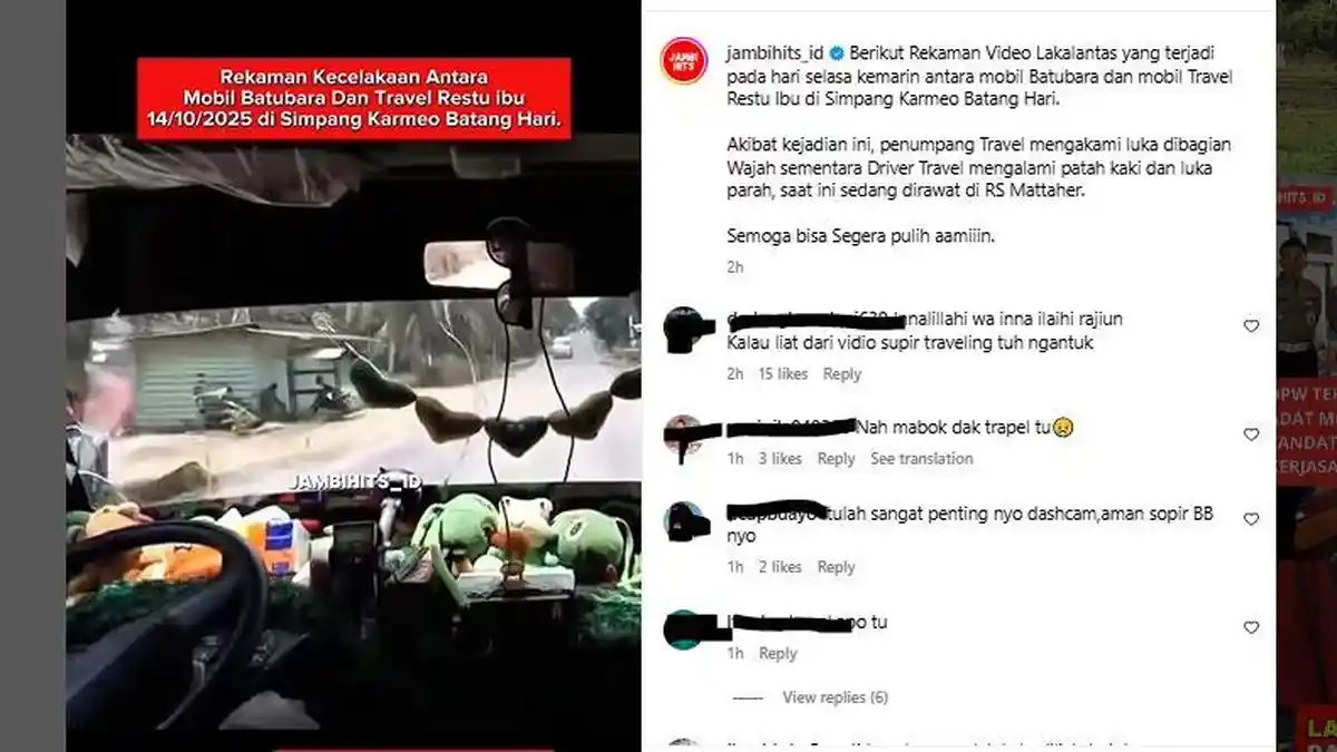 Video Detik-detik Kecelakaan Mobil Travel vs Truk Batu Bara di Simpang Karmeo Batang Hari Jambi