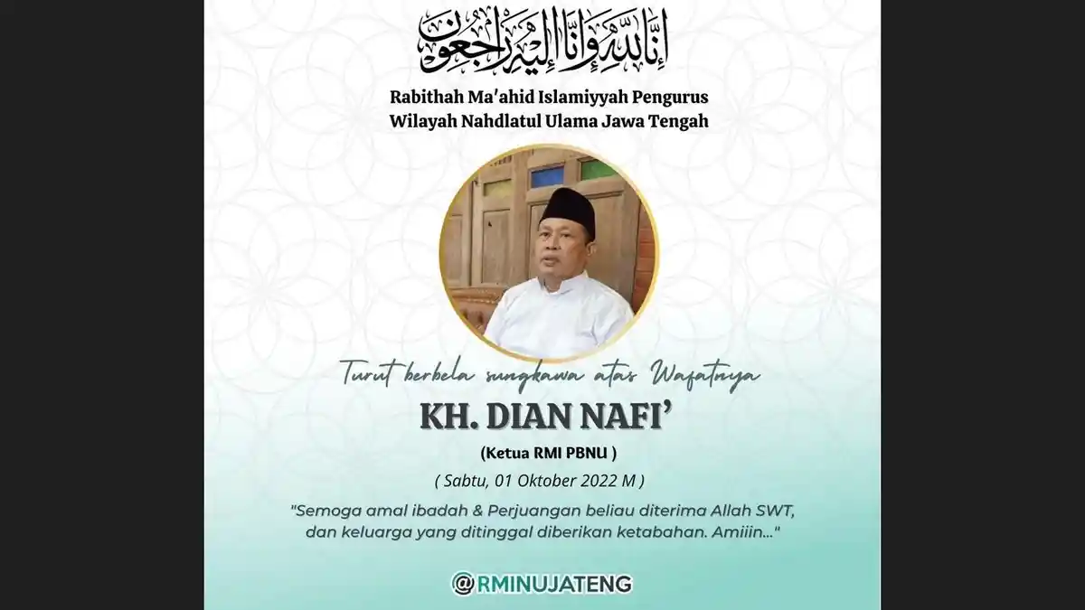 Ketua RMI PBNU dan Pengasuh Ponpes Al Muayyad KH Dian Nafi' Wafat di RSPAD Gatot Subroto