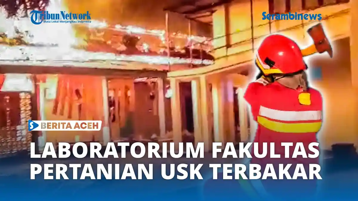 VIDEO - Diduga Akibat Bentrok Antar Mahasiswa, Lab Pertanian USK Terbakar