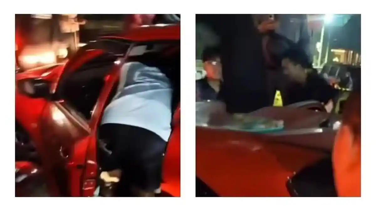 Kepergok Satpam Diduga Mesum di Mobil, Pengemudi Brio Kabur Hingga Tabrak Motor
