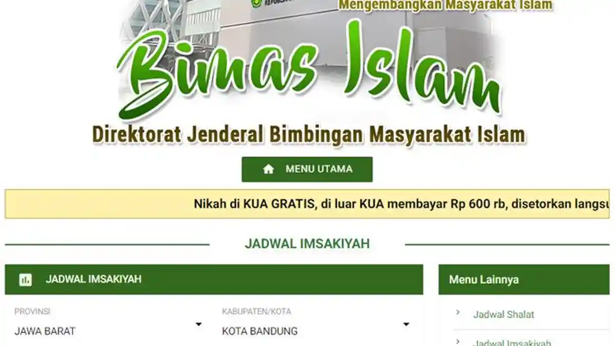 Jadwal Imsakiyah dan Buka Puasa Kota Bandung dan Sekitarnya Selama Ramadhan 2020/1441 H
