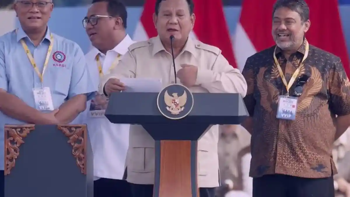 Pidato Prabowo di Panggung May Day: Saya Sudah Pertaruhkan Nyawa tapi Banyak Elit Curi Uang Rakyat