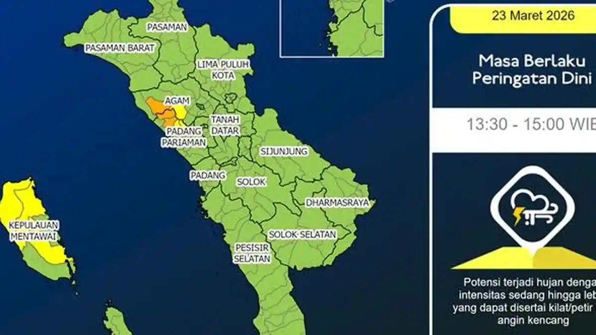 Waspada Cuaca Ekstrem H+2 Lebaran, Hujan Lebat Guyur Sungai Garingging dan Lubuk Basung Siang Ini