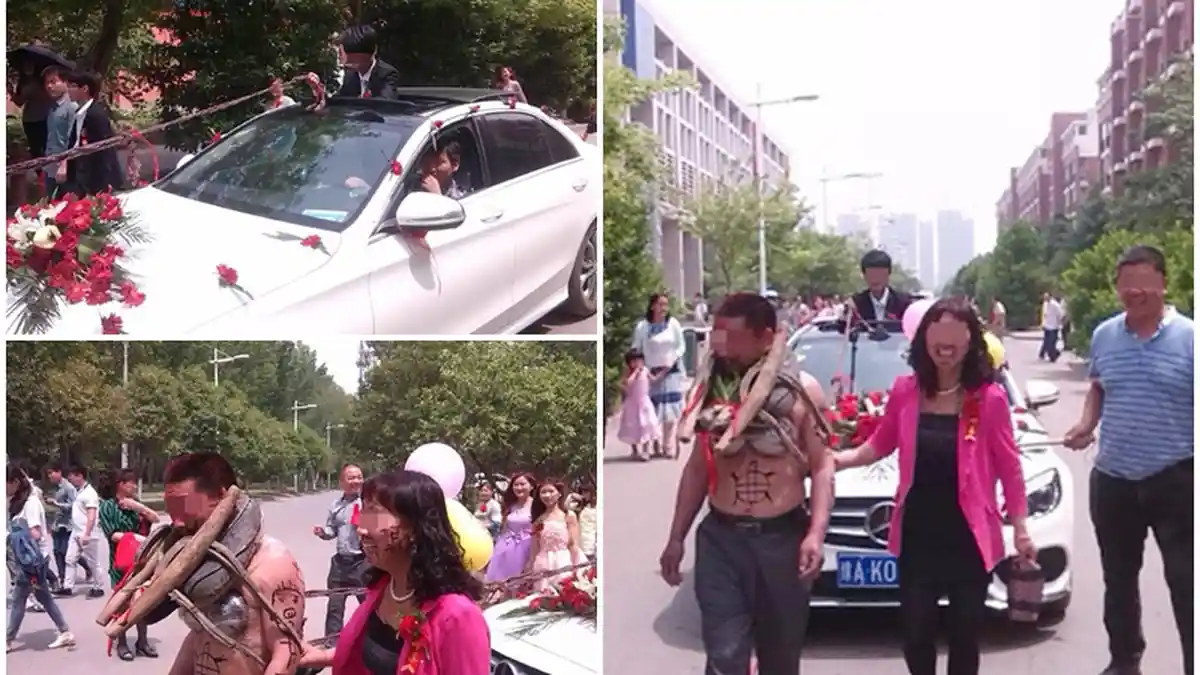 Miris, Pengantin di Dalam Mobil, Orangtuanya di Luar Seperti Gelandangan