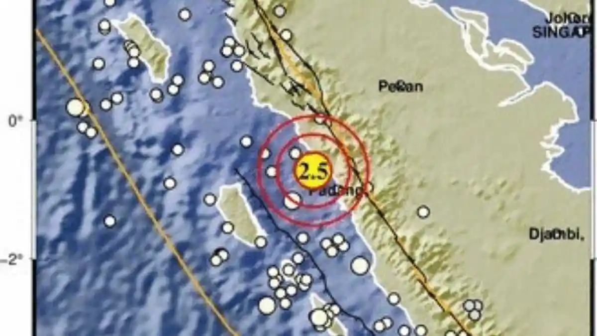 Gempa Magnitudo 2,5 Guncang Wilayah Pariaman Selasa Malam