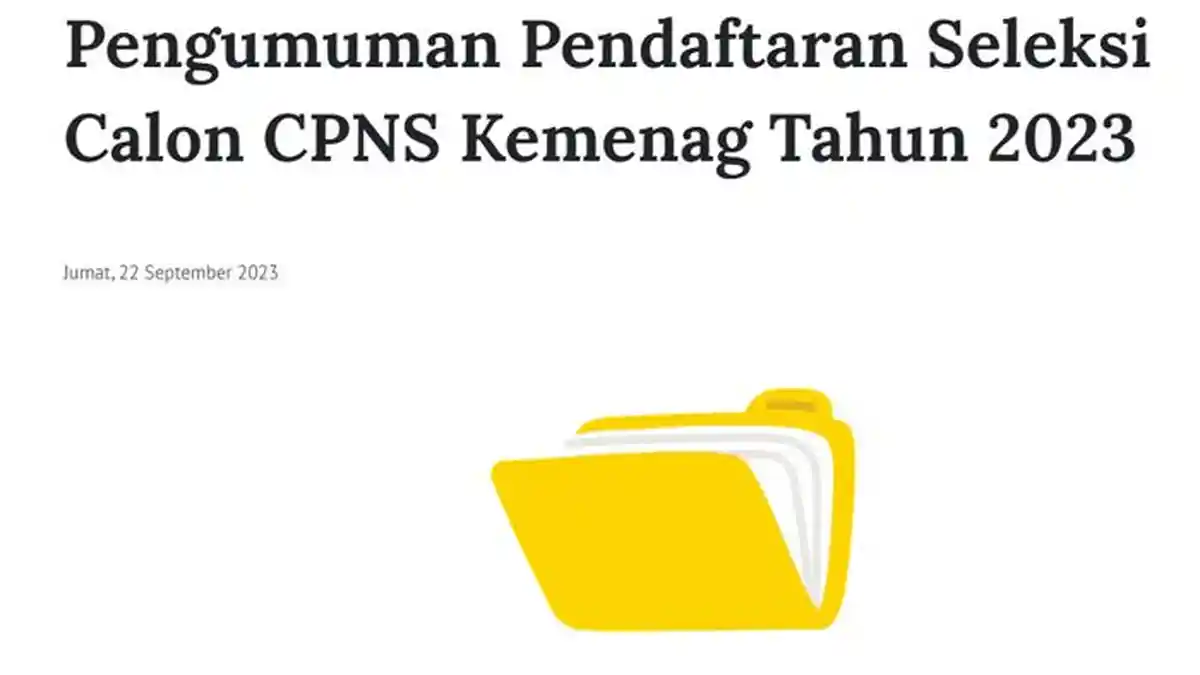 LINK PDF Formasi CPNS dan PPPK Kemenag 2023 Beserta Syarat dan Tata Cara Daftar