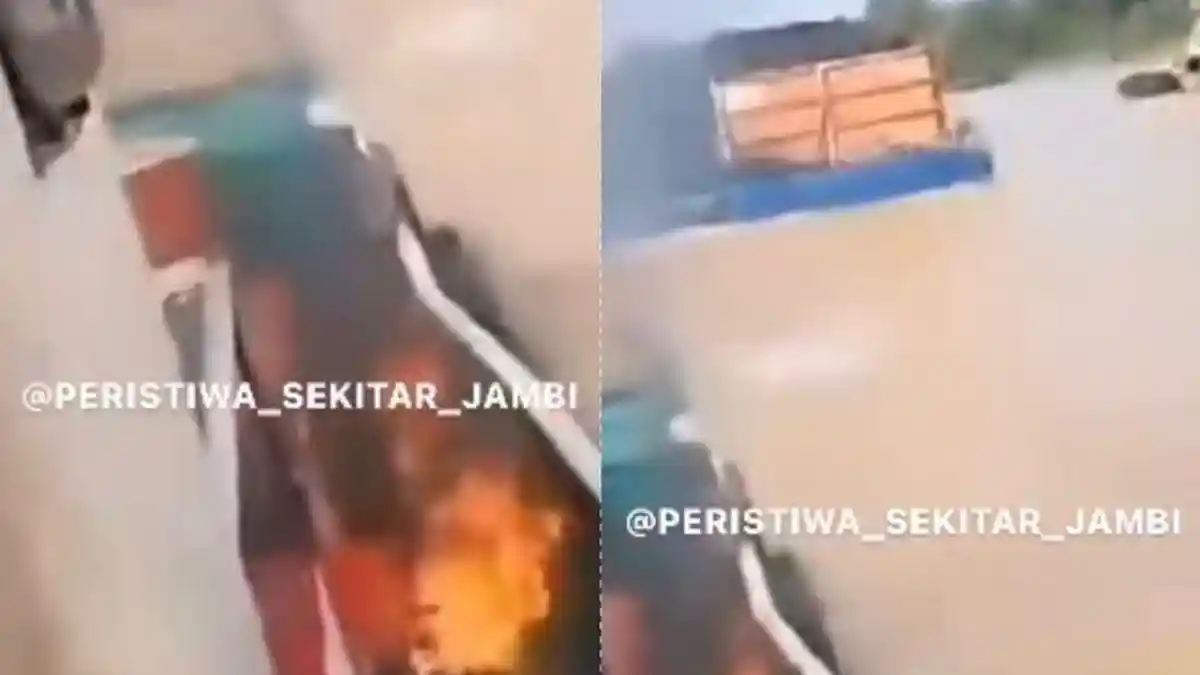 Viral Kapal Tugboat Penarik Batu Bara Terbakar di Batanghari, Dilempar Bom Molotov