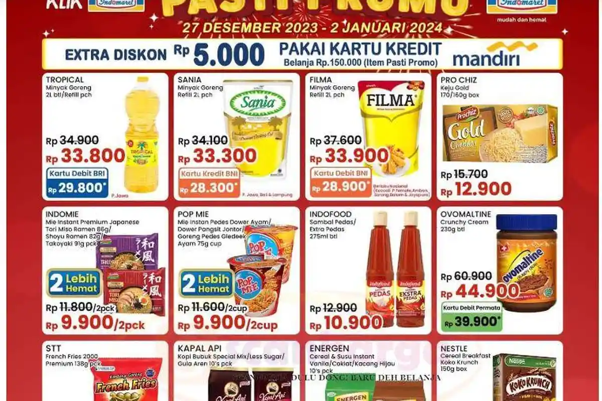 Promo JSM Sembako di Indomaret Alfamart Superindo 29 Desember 2023: Filma Minyak Goreng Rp33 Ribuan