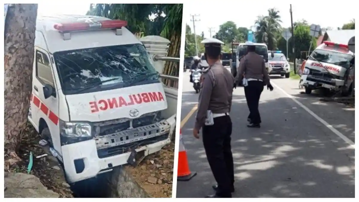 Kecelakaan Tadi Pkl 01.00 WIB, Ambulans Bawa Pasien Covid-19 sedang Hamil, Keluarga Bertindak