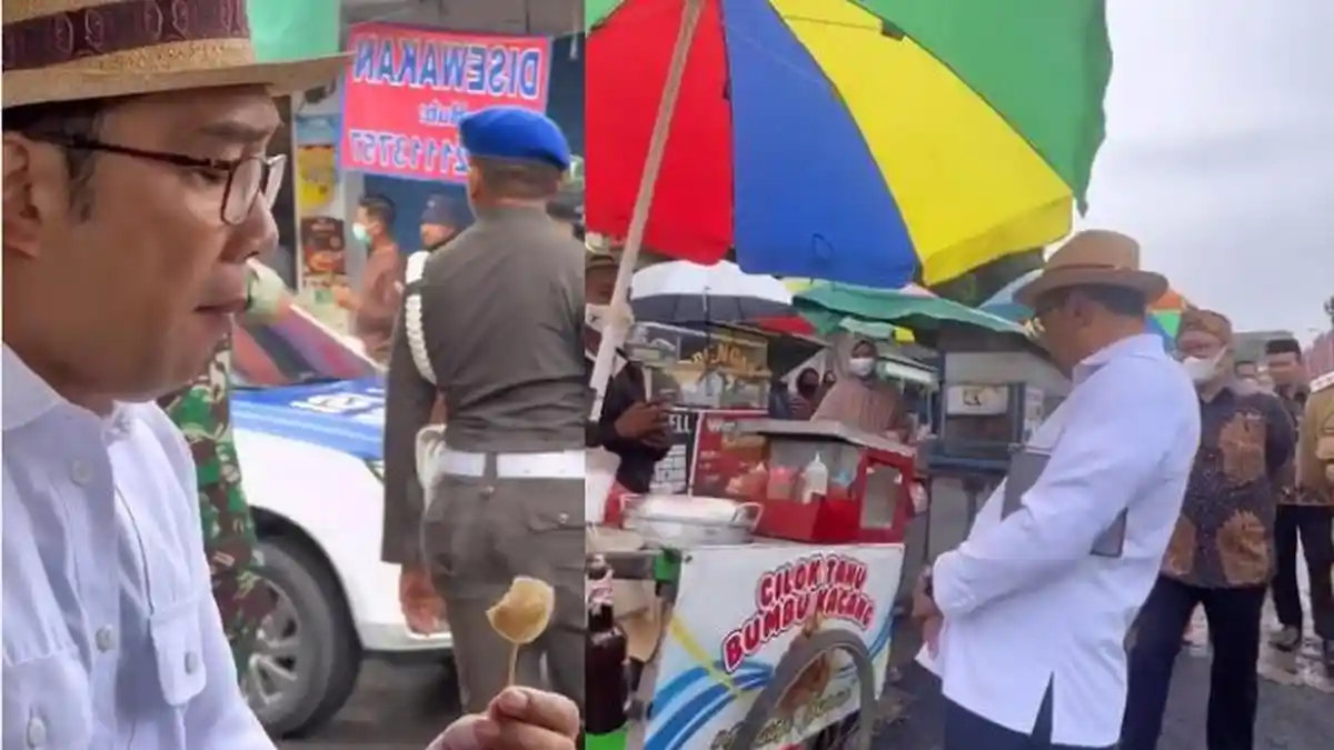 Kelaparan saat Menunggu Jokowi Datang, Ridwan Kamil Jajan Cilok di Pinggir Jalan, 'Perut Meronta'
