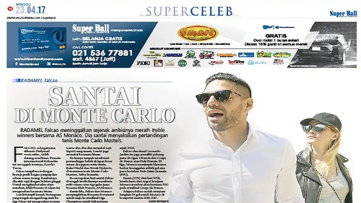 Radamel Falcao dan Istri Nikmati Pertandingan Tenis
