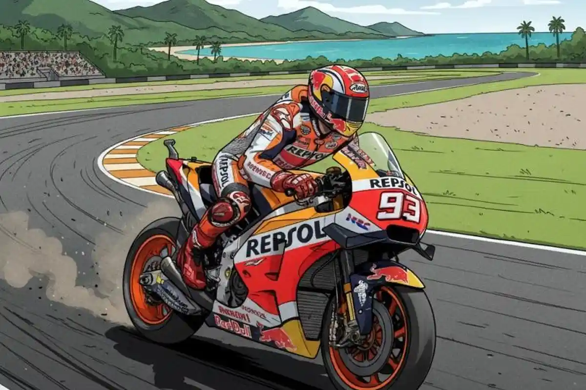 Marc Marquez Indikasi Patah Tulang Usai Crash dengan Bezzecchi di MotoGP Mandalika 2025