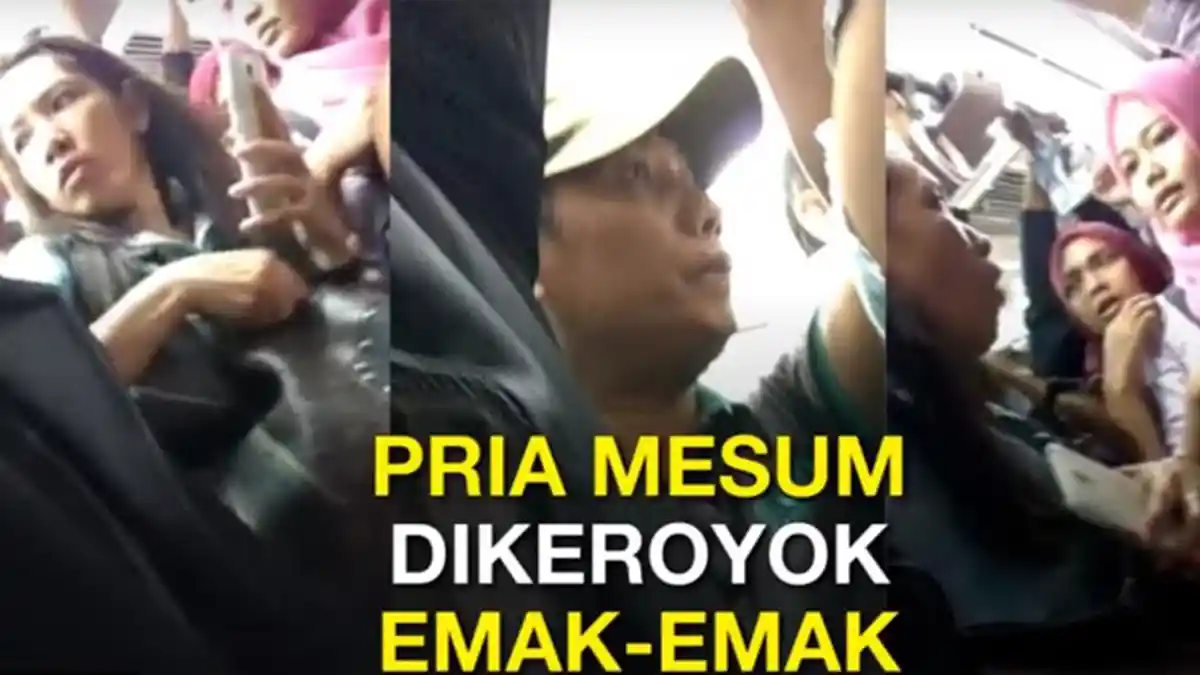 Emak-Emak Ini Berani Mengeroyok Pelaku Pelecehan Seksual, Bandingkan dengan Para Pria di Sekitarnya!