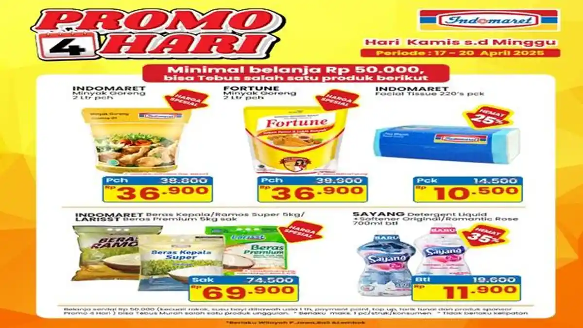Promo Indomaret Berakhir Hari Ini, Minyak Goreng Fortune Rp 36.900 ...