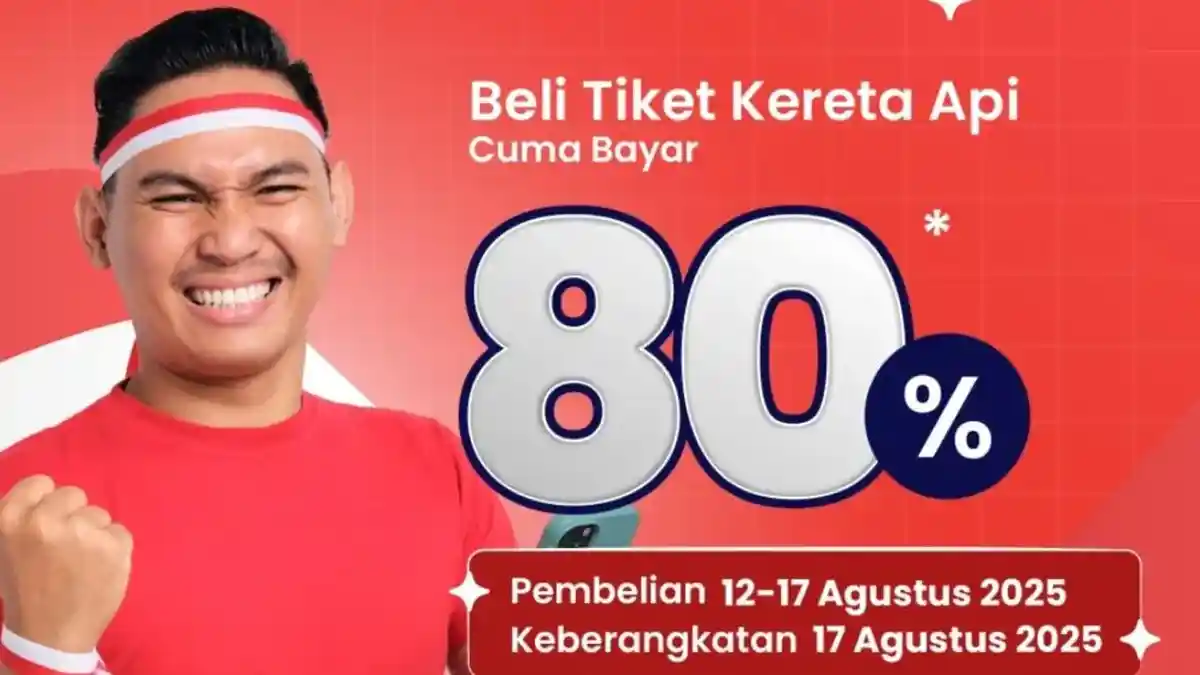 Promo Merdeka KAI 2025: Diskon Tiket Kereta Api 20 Persen, Berlaku Pembelian 12 - 17 Agustus