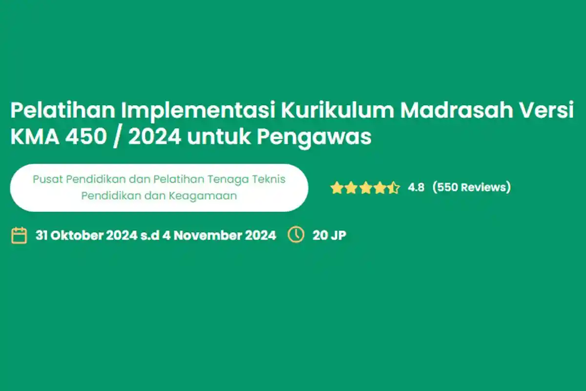 20 Soal dan Kunci Jawaban Modul 3.14 - Bagian 2,  Pelatihan  IKM Versi KMA 450 / 2024 Pengawas