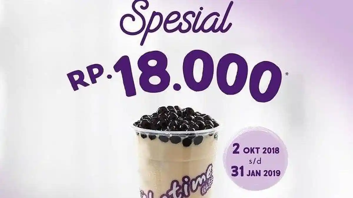 Promo Chatime Pake TCASH, Cuma Rp 18 Ribu dan Berlaku Januari 2019