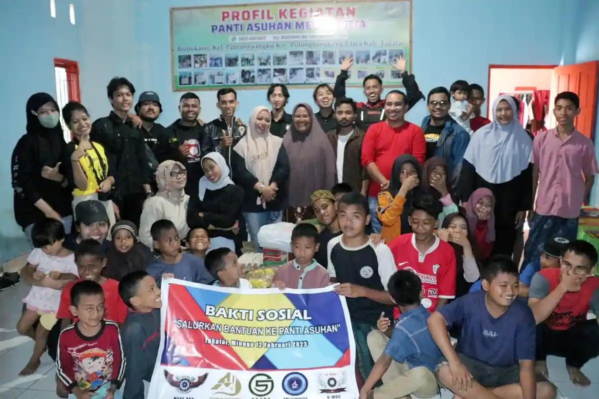 Peduli Dhuafa, Orang Selatan dan Maks Bro Salurkan Bantuan ke Panti Asuhan di Takalar