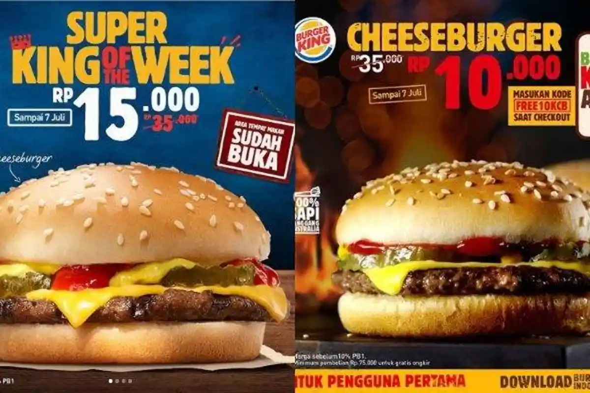 Ada Promo Super King of the Week dari Burger King, Cheeseburger Hanya Rp 15 Ribu