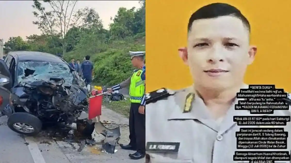 Sosok Aiptu Raden Muhammad Feriansyah Tewas Kecelakaan Bersama Keluarga Usai Liburan di Tol Terpeka - Bangkapos.com