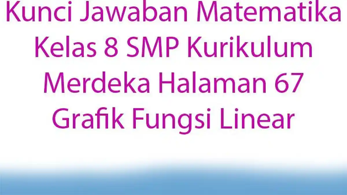 Kunci Jawaban Matematika Kelas 8 SMP Kurikulum Merdeka Halaman 67 Grafik Fungsi Linear