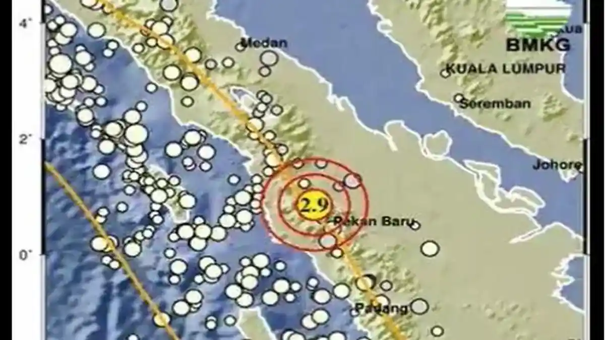 Gempa Bumi Hari Ini 30 Desember 2023 Magnitudo 2.9 Guncang Pulau Sumatra
