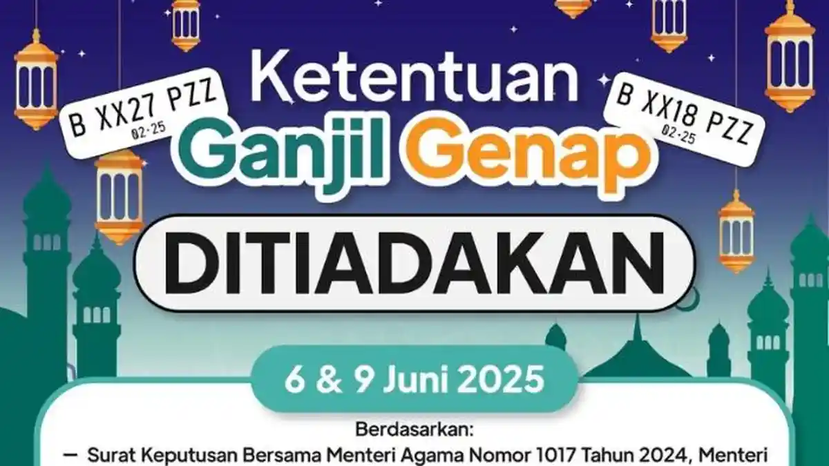 Ganjil Genap Jakarta Ditiadakan saat 6 dan 9 Juni 2025 untuk Sambut Idul Adha