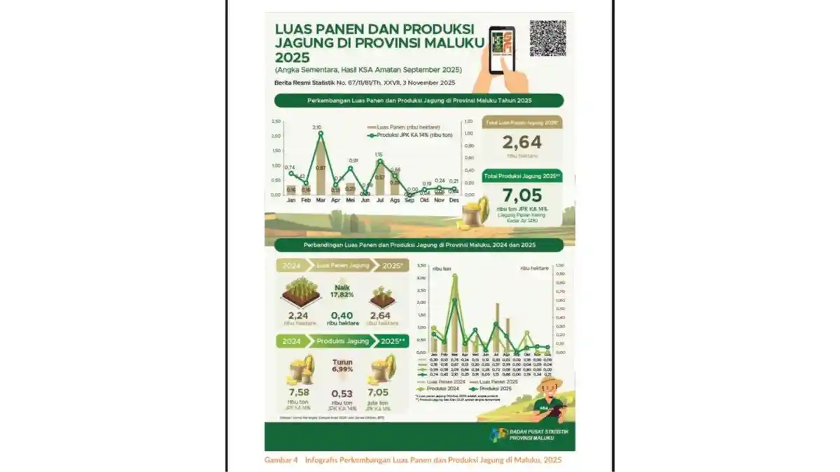 Ini Realisasi Panen Jagung di Maluku Sejak Januari Hingga September 2025