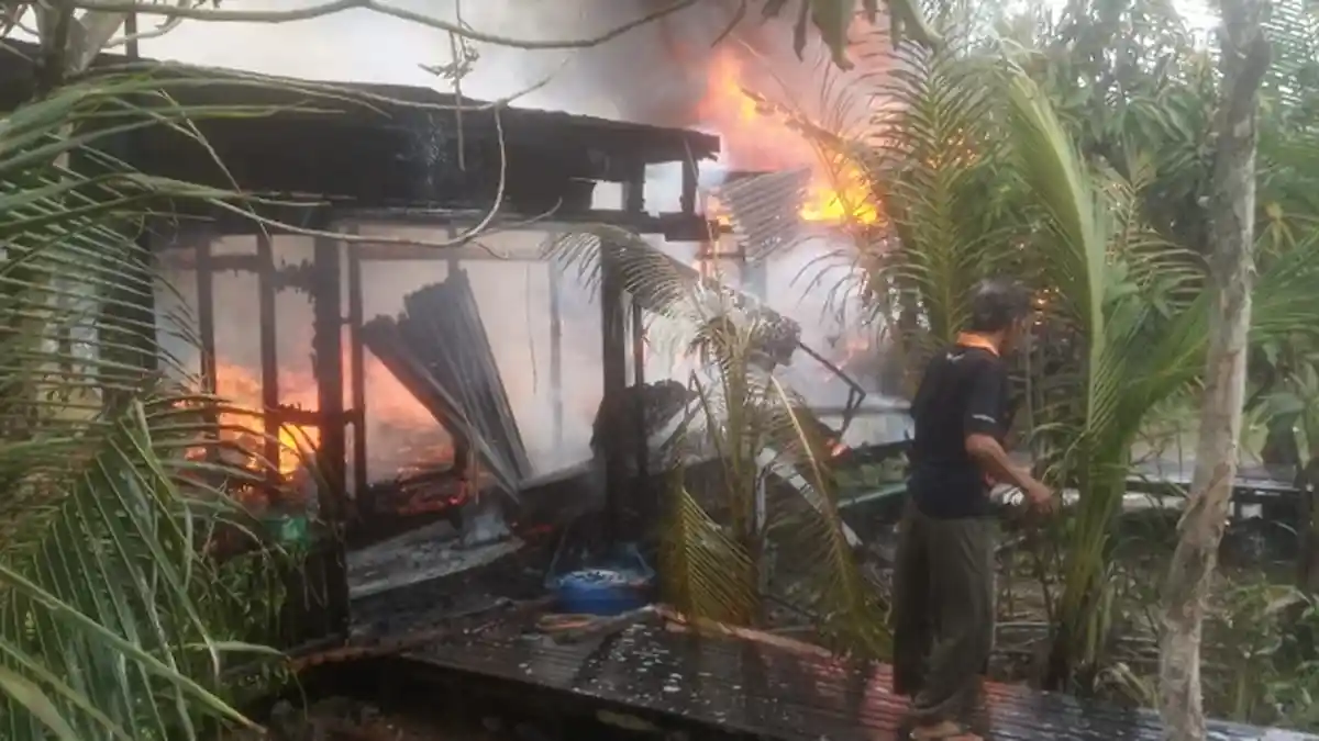 Kebakaran Kalsel : Gudang Padi Terbakar di Tabunganen Batola, 100 Blek Gabah Kering Hangus