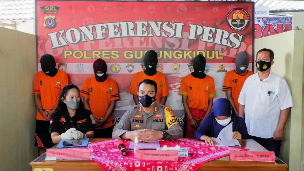 Lima Pemuda Beserta 3 Ribu Pil Koplo Diamankan Satreskoba Polres Gunungkidul