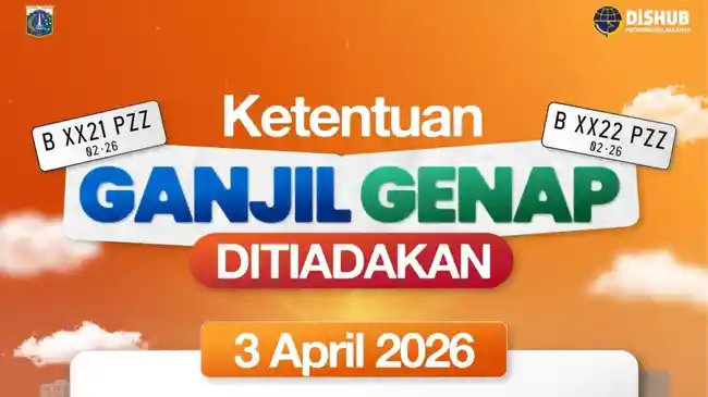 Catat! Ganjil Genap Jakarta Ditiadakan pada 3 April 2026, Berlaku Kembali 6 April