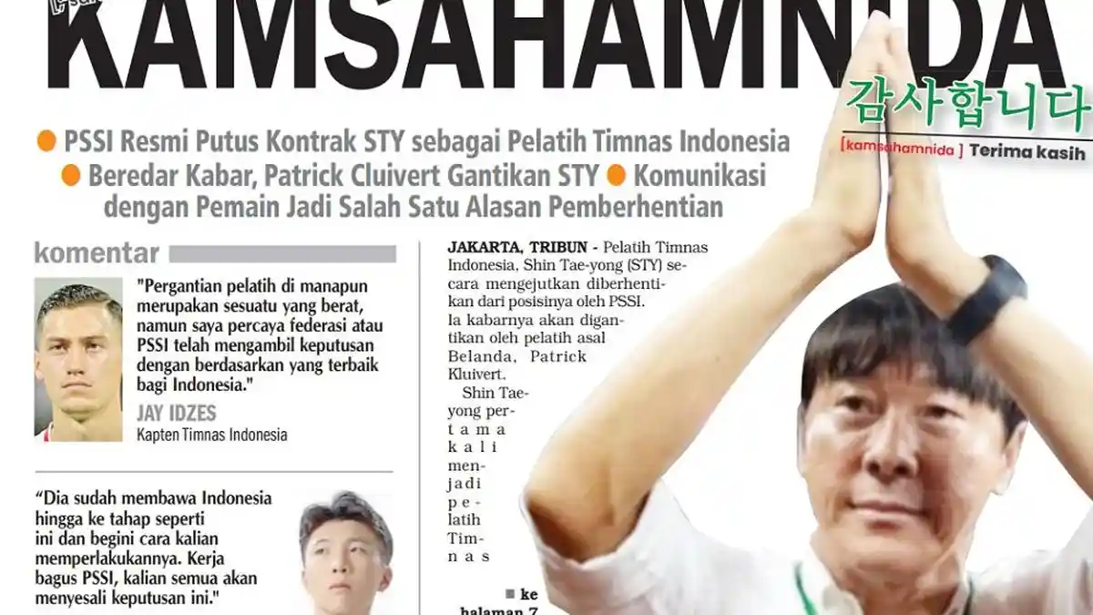 Kamsahamnida Shin Tae-yong - Tribun-timur.com