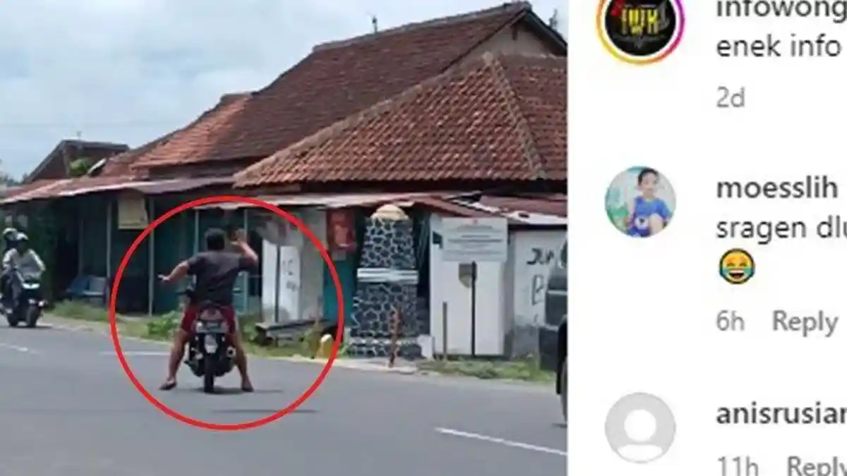 Kocaknya Pria Pemotor di Karanganyar Ini, Kalau Lewat Suka Berjoget dan Ucapin "Semangat Beb"