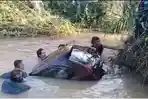 Daihatsu Xenia Oleng di Tikungan Tajam lalu Terjun ke Sungai, 2 Orang Meninggal