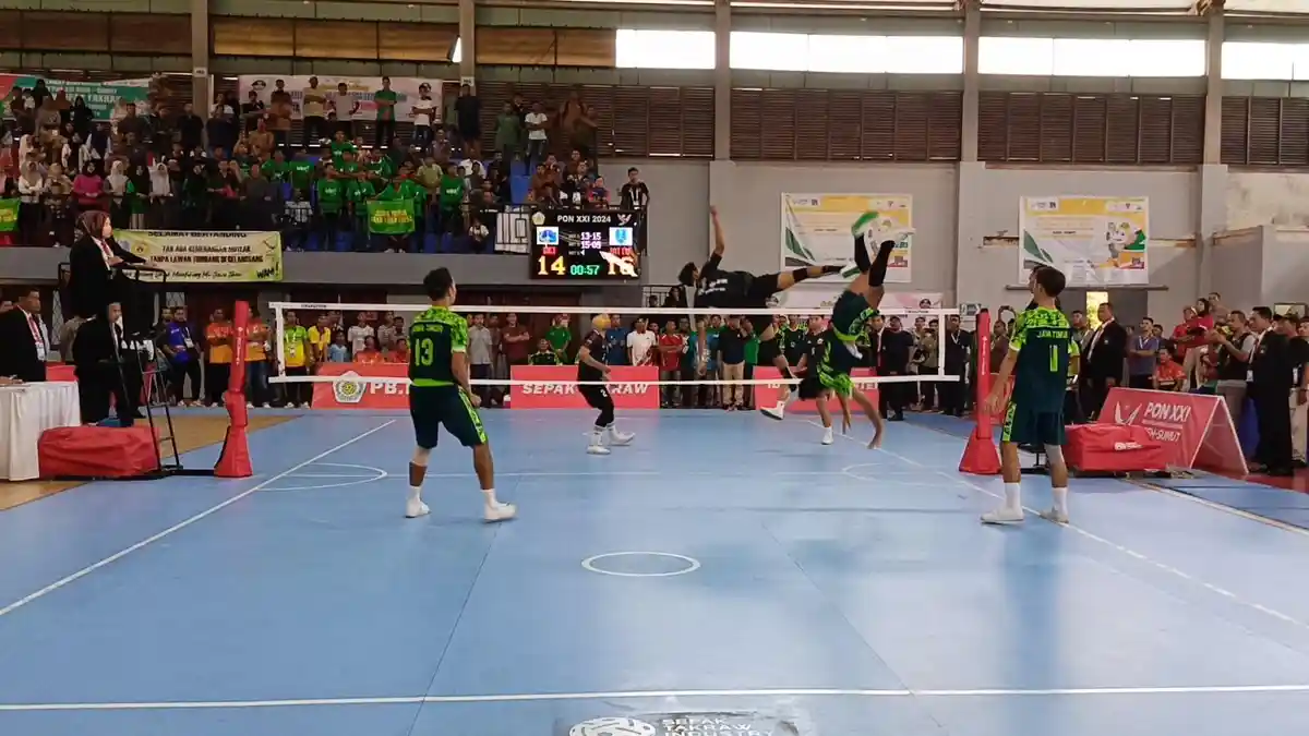 Sulsel VS Jatim di Final Sepak Takraw PON XXI Aceh-Sumut 2024