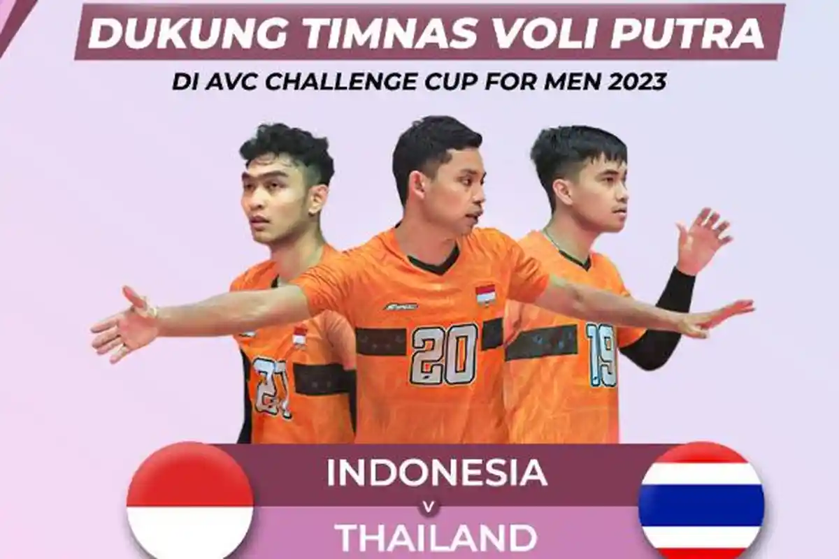 Link TV Online Moji TV Live Streaming Vidio Indonesia vs Thailand AVC Challenge Cup for Men 2023