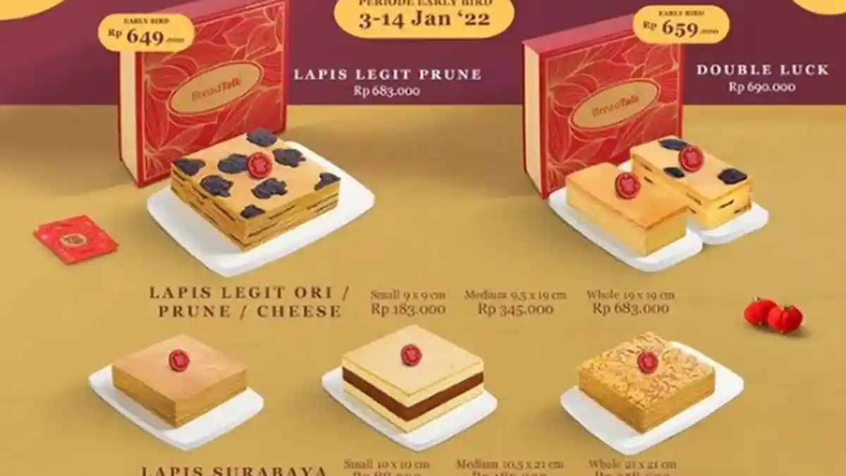 PROMO BreadTalk Hingga 14 Januari 2022, Lapis Legit Ori Cuma Rp 88 Ribu
