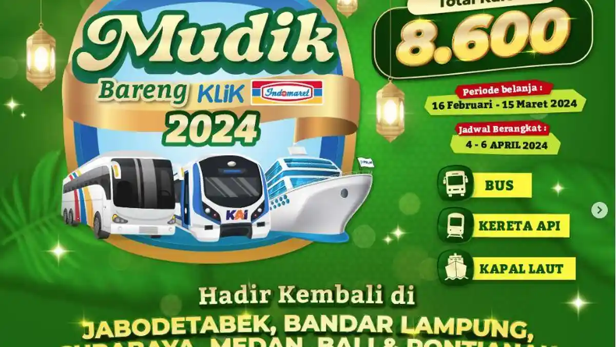 Cara Daftar Mudik Gratis Klik Indomaret 2024, Cukup Belanja pakai Bank Mandiri