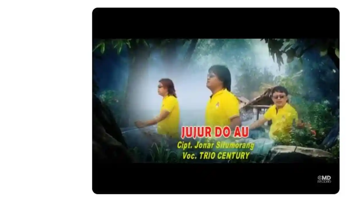 Lirik Lagu Batak Jujur Do Au yang Dipopulerkan Century Trio