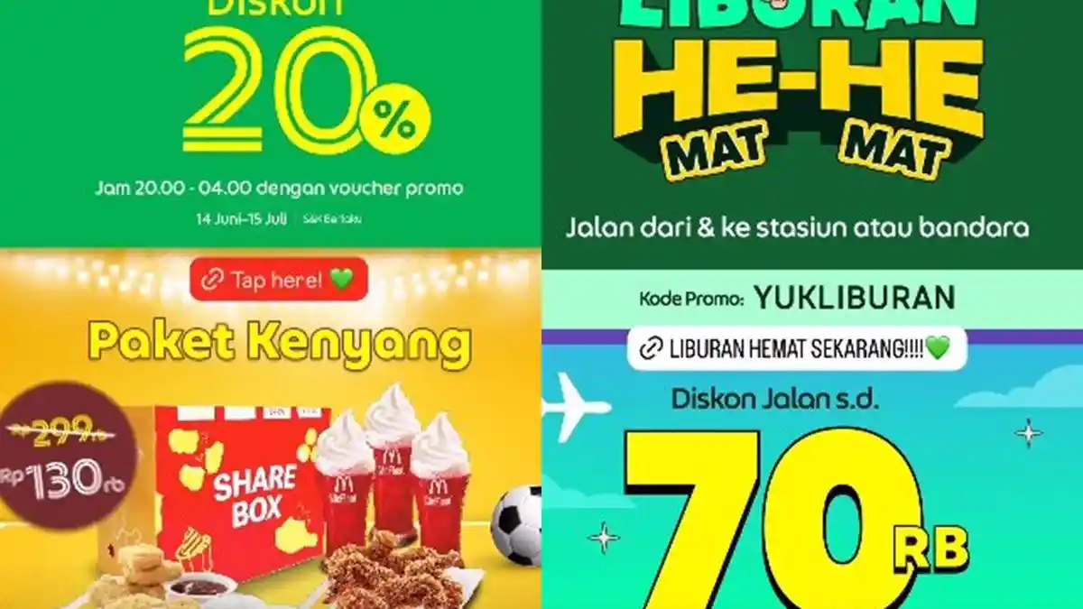 10 Kode Promo Grab Hari Ini 25 Juni 2024 Spesial Gajian, GrabCar Diskon Rp70 ribu, Mcd 20 Persen