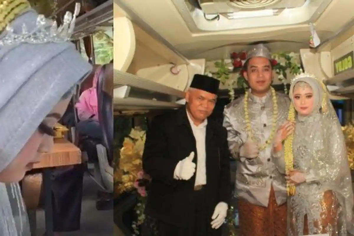 Viral Video Hajatan di Dalam Bus Lengkap dengan Dekor hingga Meja Ijab Kabul, Ternyata karena PPKM