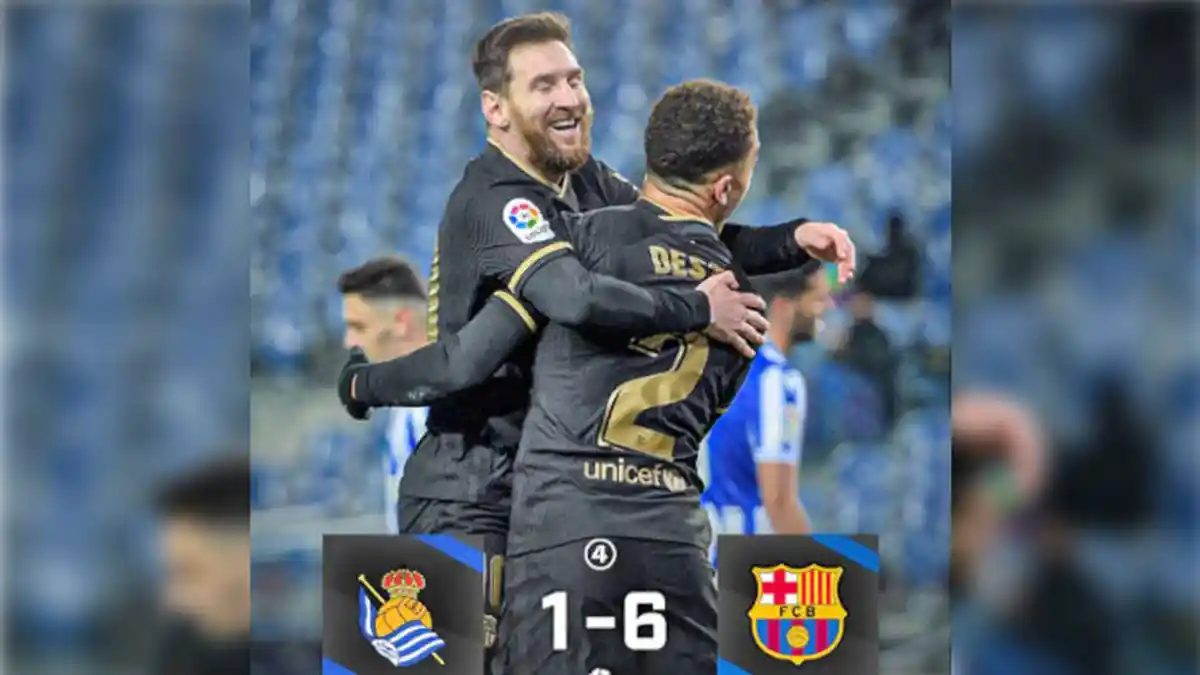 SKOR AKHIR Real Sociedad VS Barcelona, Liga Spanyol Hari Ini Senin 22 Maret 2021