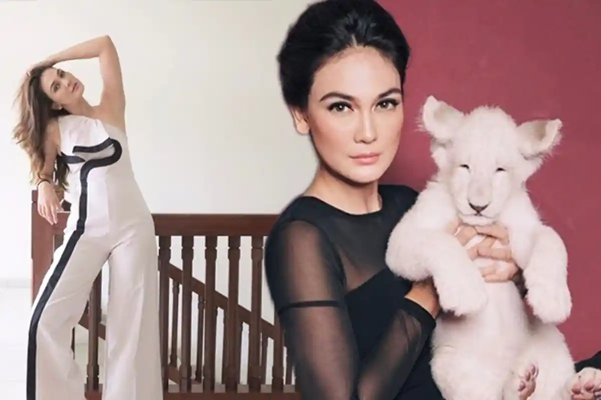 Luna Maya Pangku Binatang Ini Saat Berfoto, Netizen Dibikin Bingung! Singa atau Anak kambing?