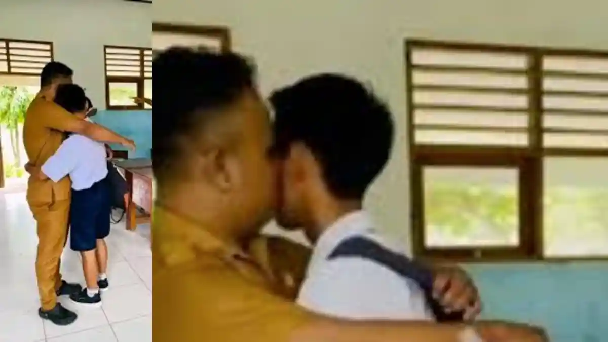 Seorang Guru di NTT Viral Gunakan Salam Peluk hingga Cium Pipi Siswa Laki-laki