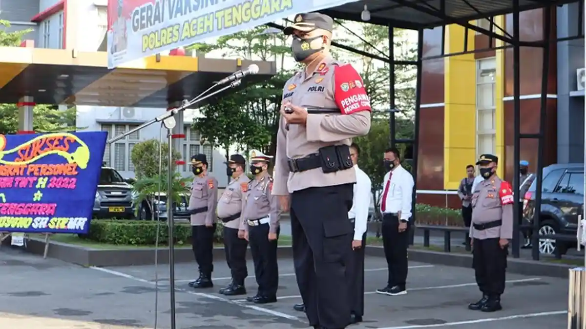 57 Bintara dan Perwira Polres Aceh Tenggara Naik Pangkat, Begini Amanat Kapolres