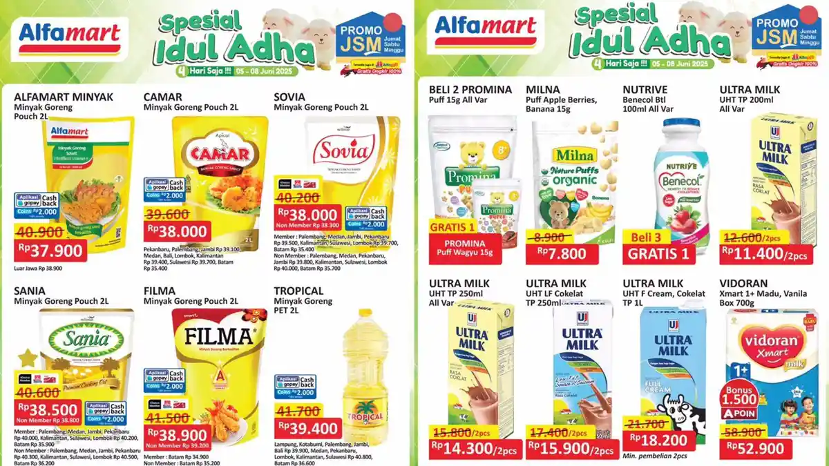 Mega Diskon Spesial Idul Adha, Aneka Merk Makanan, Minuman dan Minyak Goreng 2 Liter Banting Harga